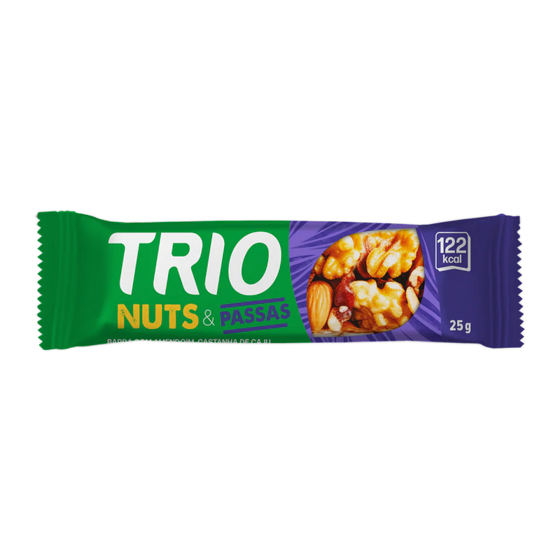 TRIO NUTS S/GLUTEN 12X25G PASSAS