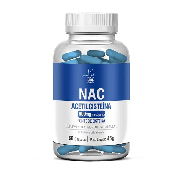 Acetilcisteína NAC 600mg - 60 Cápsulas - Health Labs