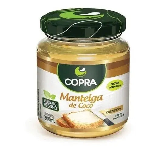 Manteiga de Coco 100% Óleo de Coco Vegana 200g (Vidro) | Copra