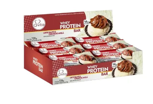 BAR.WHEY PROT.S/GLUT.18X40G LEITE EM PO/CREME DE AVELA