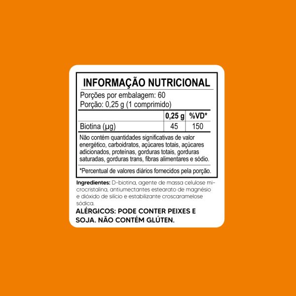 Biotina 45 Mcg 60 Cápsulas Tiaraju