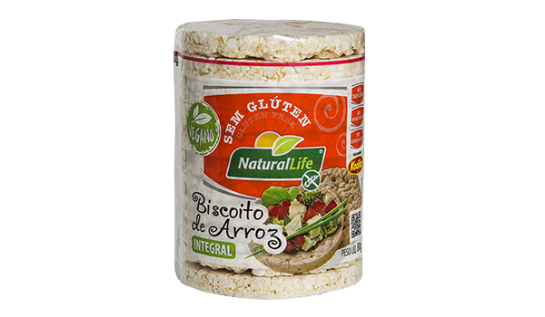 BISCOITO DE ARROZ INTEGRAL GRANDE VEGANO S/GLUTEN 80G