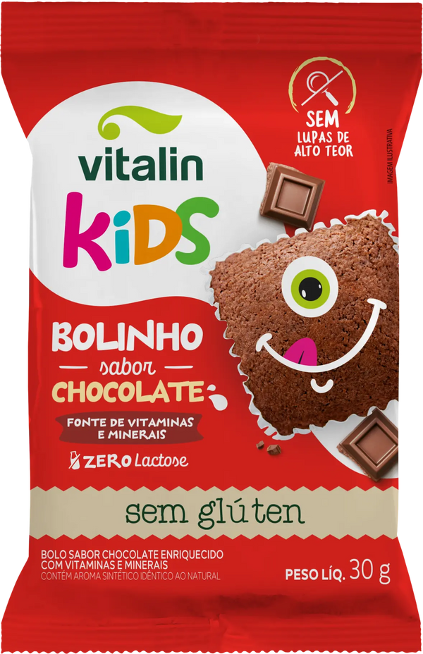BOLINHO KIDS ZERO LAC.S/GLUTEN 08X30G CHOCOLATE