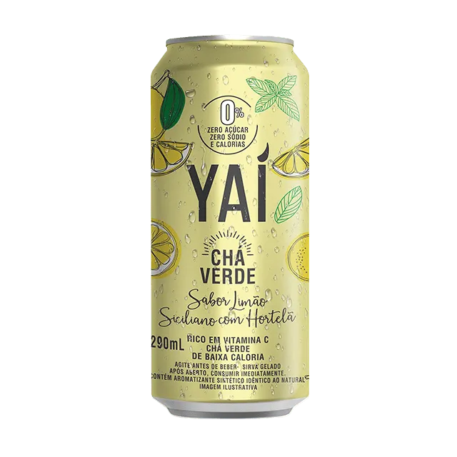 Chá Verde Zero Açúcar 290ml sabor Limão Siciliano e Hortelã | Yai