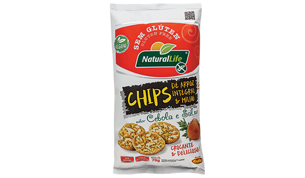 Chips De Arroz Integral E Milho Cebola E Salsa 70g Natural Life