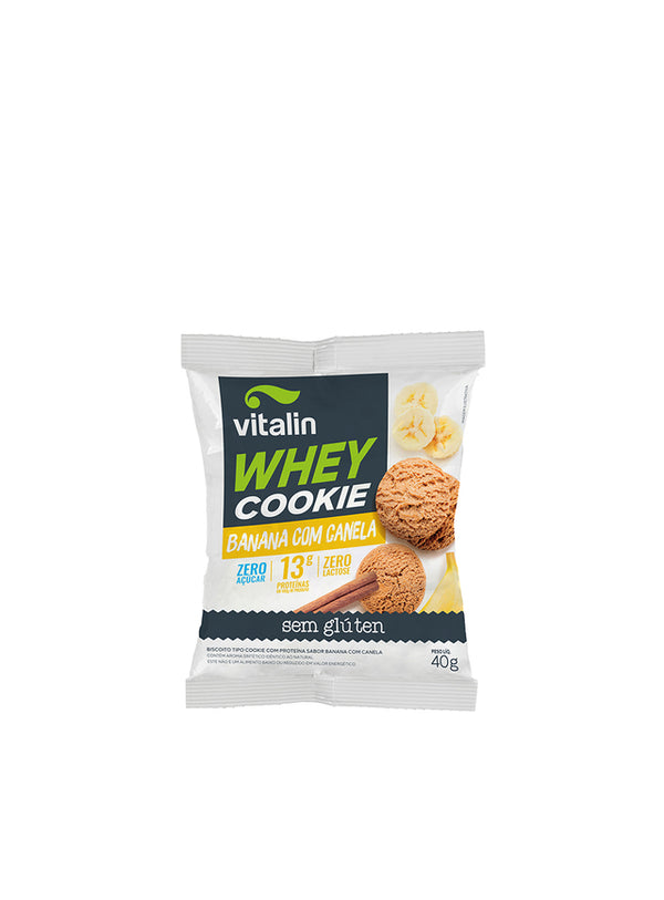 WHEY COOKIES ZERO AÇÚCAR/LACTOSE/GLUTEN 12X40G BAN.C/CANELA