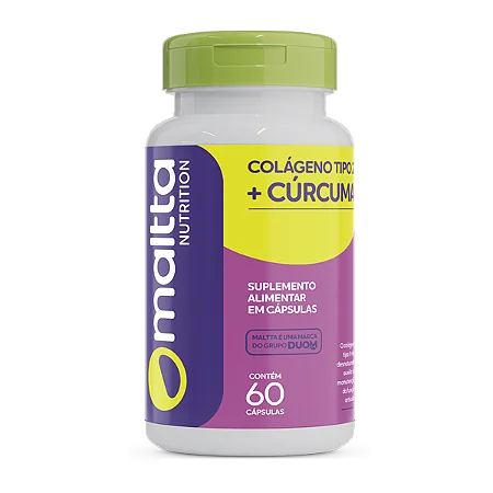 Cúrcuma com Colágeno Tipo II 60 cápsulas | Maltta