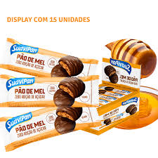 Biscoito Pão de Mel Zero Açúcar Vegano com Chocolate 15x30g | Suavipan