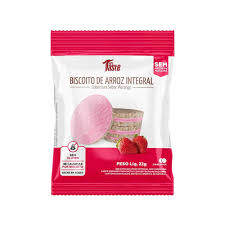 Biscoito de Arroz Integral Zero Açúcar 12x22g sabor Morango | Mrs Taste
