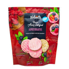 Biscoito de Arroz Integral Zero Açúcar 60g com cobertura sabor Frutas Vermelhas | Naturatta