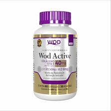 Colágeno Tipo II 40mg com Vitaminas C e D – 60 cápsulas | Wod Active