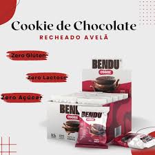 Cookie Recheado Zero Açúcar, Zero Lactose e sem Glúten 10x40g sabor Chocolate & Avelã | Bendu