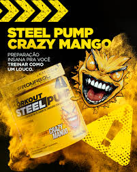 Pronabol pré-treino steel pump sabor crazy mango 240g | mix nutri