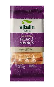 Pão de Forma Frutas com Sementes Sem Glúten, Lactose e Açúcar 300g | Vitalin Alimentos