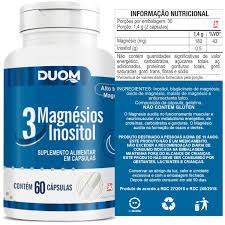 3 Magnésios com Inositol 60 cápsulas | Duom