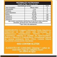 Colágeno Hidrolisado + Ácido Hialurônico 200g Duom (Laranja)