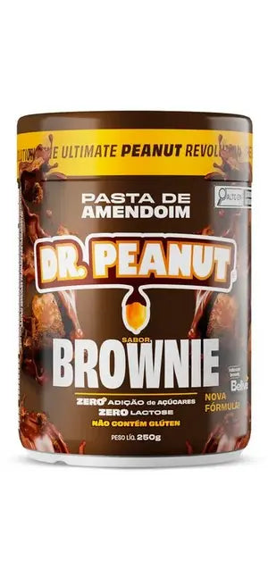 Pasta de Amendoim com Whey Protein Zero Açúcar e Zero Glúten 600g sabor Brownie | Dr. Peanut