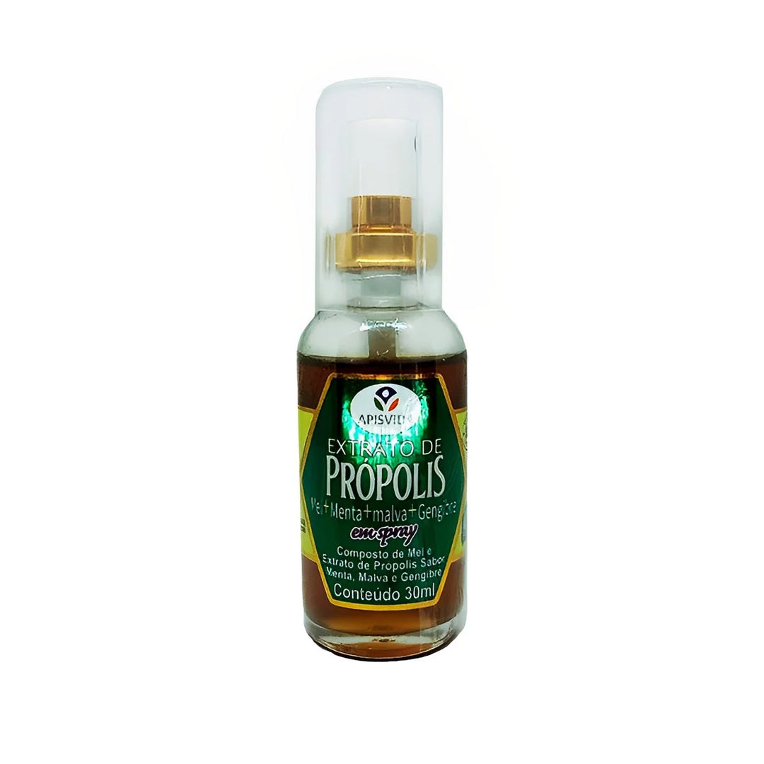 Spray Composto 30ml sabor Gengibre, Mel, Extrato de Própolis, Menta e Malva | Apis Vida