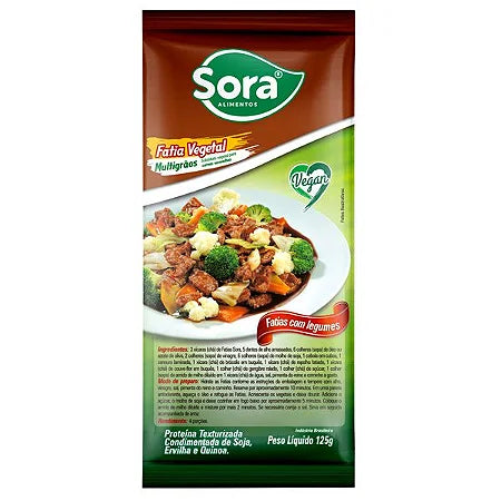 Fatias Vegetais (Proteína Texturizada de Soja) 125g sabor Carne Vermelha | Sora Alimentos