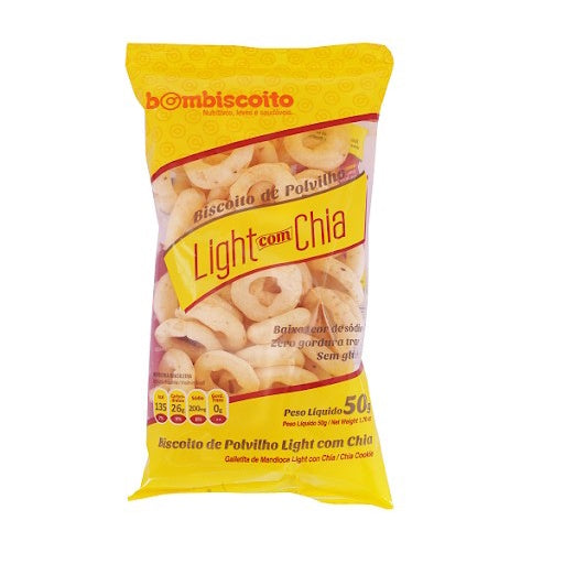 Biscoito Polvilho Chia S/Glúten S/Lactose 50g Bombiscoito