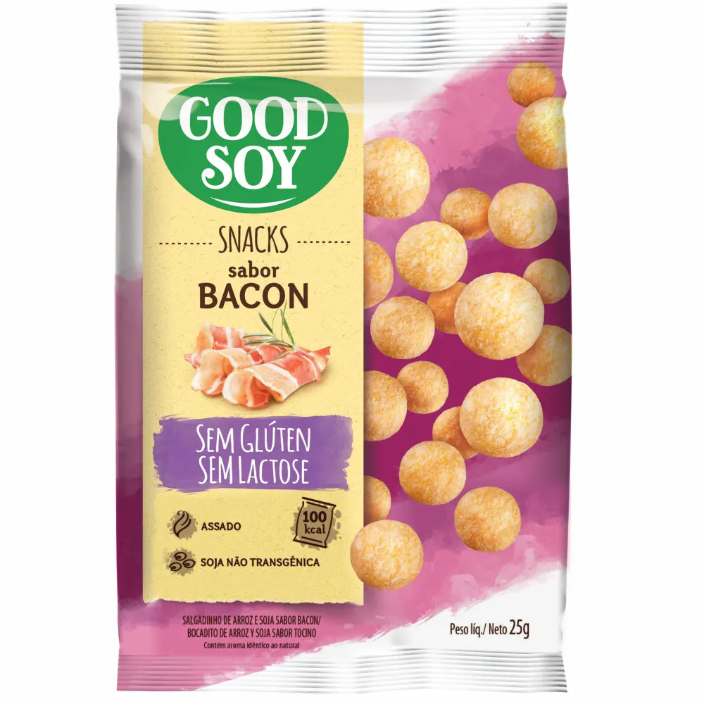 Snack GoodSoy Bacon – Sem glúten, sem lactose - Snack Saudável – 25g
