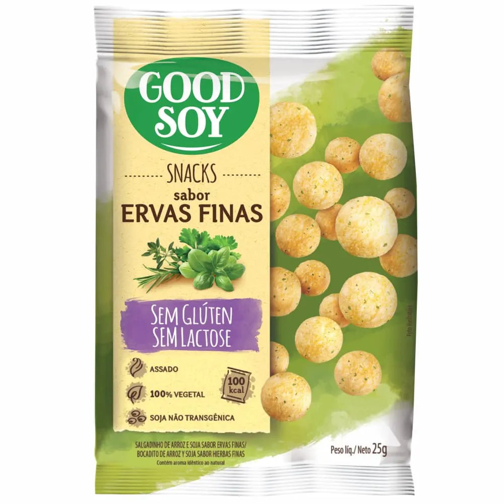 Snack GoodSoy Ervas Finas – Sem glúten, sem lactose - Snack Saudável – 25g