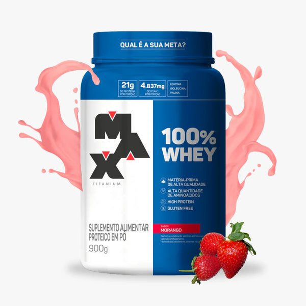 Whey 100% Morango Pure Morango 900g Pote