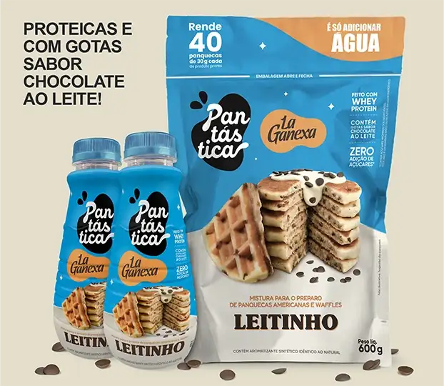 Pantástica Whey Mistura para Panquecas & Waffles 600g Leitinho | La Ganexa