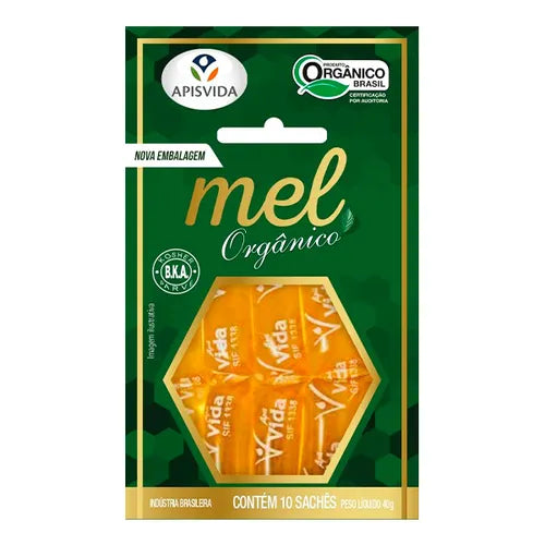 Cartela mel orgânico 40g | Apis Vida