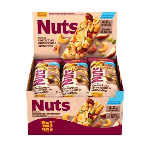 BAR.NUTS ZERO ACUC.S/GLUTEN 12X25G CAST/AMEND/SEMENTES