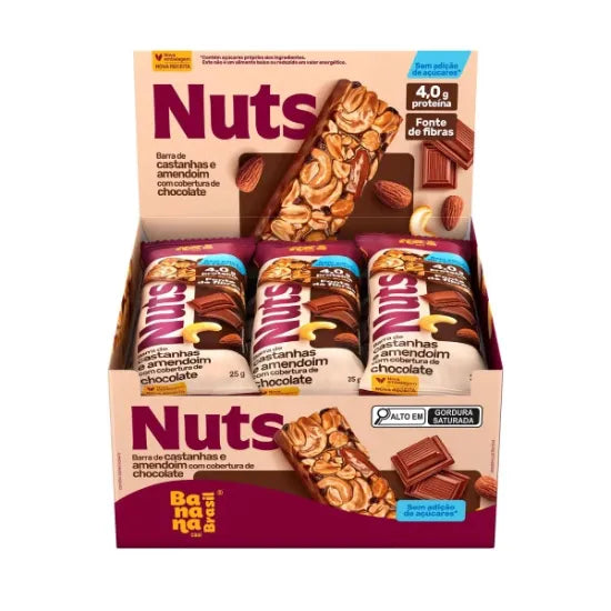 BAR.NUTS ZERO ACUC.S/GLUTEN 12X25G CAST/AMEND/CHOC.