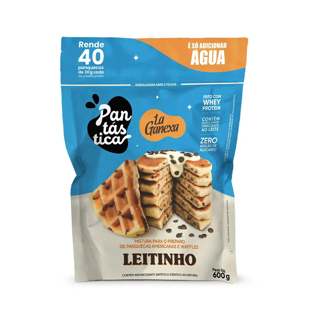 Pantástica Whey Mistura para Panquecas & Waffles 600g Leitinho | La Ganexa