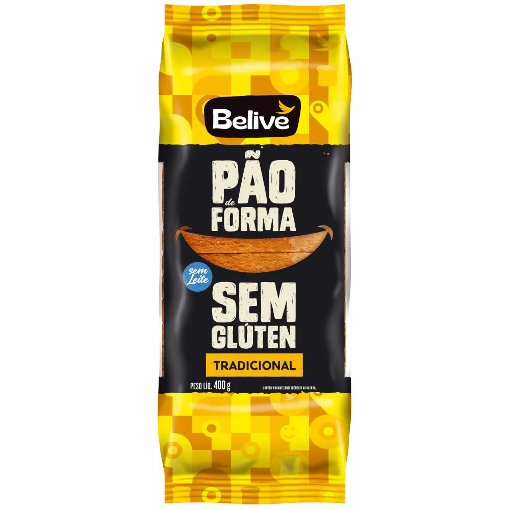 Pao De Forma Belive Sem Gluten/ Lactose 400g Tradicional