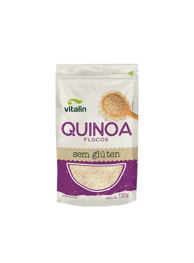 Quinoa em Flocos Integral Vegano sem Glúten 120g | Vitalin Alimentos