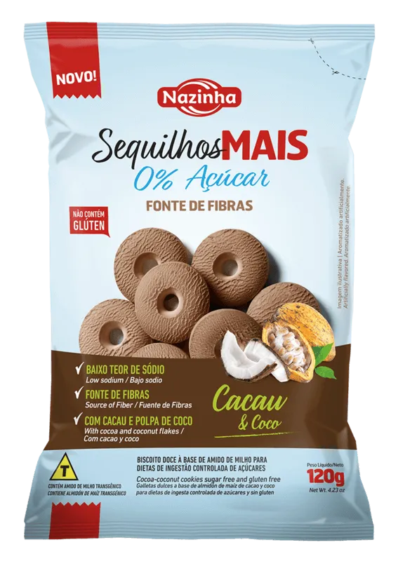 SEQ.MAIS ZERO ACU/GLUTEN 120G CACAU/COCO