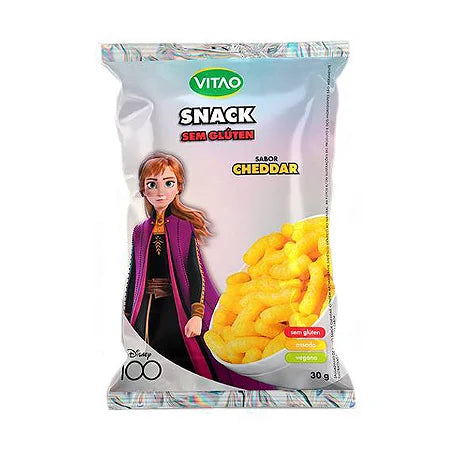Disney snacks vegano sem glúten 30g sabor cheddar | Vitao
